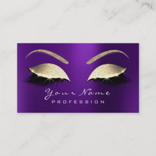 Makeup Eyebrow Eyes Lashes Glitter Lavender Paars Visitekaartje