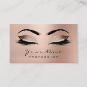 Makeup Eyebrow Eyes Lashes Glitter Roos Gold Wow Visitekaartje (Voorkant)