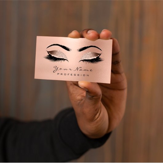 Makeup Eyebrow Eyes Lashes Glitter Roos Gold Wow Visitekaartje