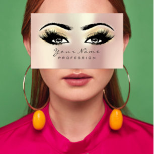 Makeup Eyebrow Eyes Lashes Glitter SPA Champaigne Visitekaartje