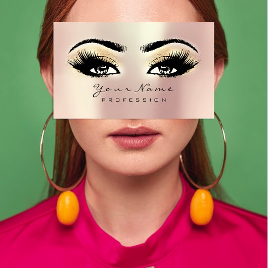 Makeup Eyebrow Eyes Lashes Glitter SPA Champaigne Visitekaartje
