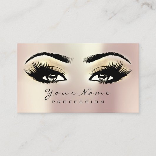 Makeup Eyebrow Eyes Lashes Glitter SPA Champaigne Visitekaartje (Voorkant)