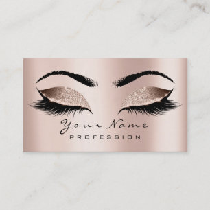 Makeup Eyebrow Eyes Lashes Glitter SPA Gold Pink Visitekaartje