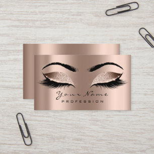 Makeup Eyebrow Eyes Lashes Glitter SPA Gold Roos Visitekaartje