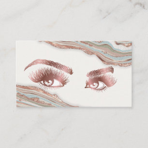 Makeup Eyebrow Eyes Lashes Roos Gold Marble Busine Visitekaartje