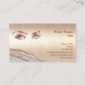 Makeup Eyebrow Eyes Lashes Roos Gold Marble Busine Visitekaartje (Achterkant)