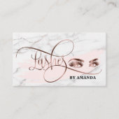 Makeup Eyebrow Eyes Lashes Roos Gold Marble Visitekaartje (Voorkant)