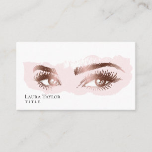 Makeup Eyebrow Eyes Lashes Rose Gold Visitekaartje