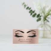 Makeup Eyebrow Eyes Lashes Salon SPA Gold Pink Visitekaartje (Staand voorkant)