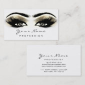 Makeup Eyebrow Eyes Lashes White SPA Gold Visitekaartje (Voorkant / Achterkant)
