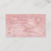 Makeup Eyebrow Lash Extension Glitter Marble Pink Visitekaartje (Achterkant)