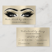 Makeup Eyebrow Lash Extension Glitter Open Eyes Visitekaartje (Voorkant / Achterkant)