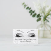 Makeup Eyebrow Lash Extension Glitter Silver Grey Visitekaartje (Staand voorkant)