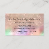 Makeup Eyebrow Lash Glitter Drip Gray Holographic Visitekaartje (Achterkant)