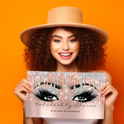 Makeup Eyebrow Lash Glitter Drip Gray Silver Skin Visitekaartje