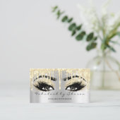 Makeup Eyebrow Lash Glitter Drip Grey Gold Spark Visitekaartje (Staand voorkant)