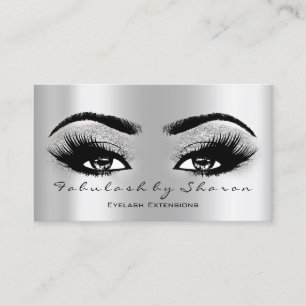 Makeup Eyebrow Lash Glitter VIP Grey Silver Spark Visitekaartje