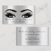 Makeup Eyebrow Lash Glitter VIP Grey Silver Spark Visitekaartje (Voorkant / Achterkant)