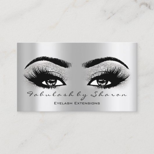 Makeup Eyebrow Lash Glitter VIP Grey Silver Spark Visitekaartje (Voorkant)