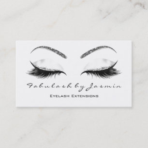 Makeup Eyebrow Lashes Eye Glitter White Silver Visitekaartje