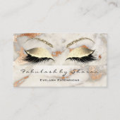 Makeup Eyebrow Lashes Glitter Copper Gold Marble Visitekaartje (Voorkant)