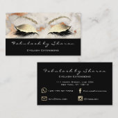 Makeup Eyebrow Lashes Glitter Coral Gold Marble Visitekaartje (Voorkant / Achterkant)