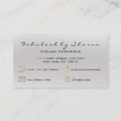 Makeup Eyebrow Lashes Glitter Diamond Gray Luxury Visitekaartje (Achterkant)