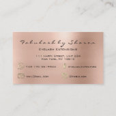 Makeup Eyebrow Lashes Glitter Diamond Pink Gold Visitekaartje (Achterkant)