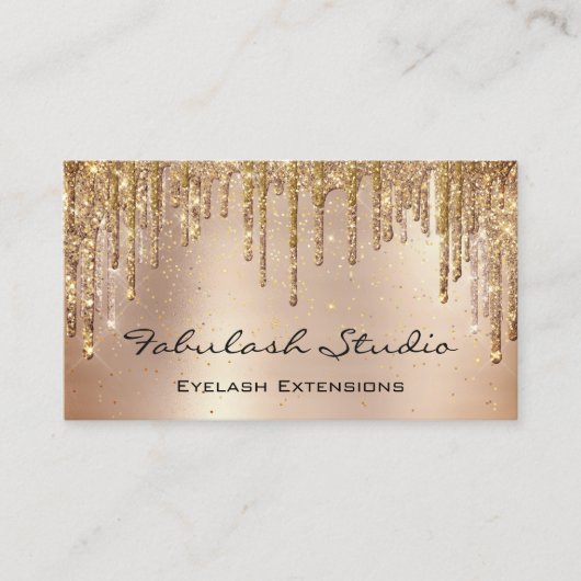 Makeup Eyebrow Lashes Glitter Drift Gold Spark Visitekaartje (Voorkant)