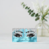 Makeup Eyebrow Lashes Glitter Drip Blue VIP Silver Visitekaartje (Staand voorkant)