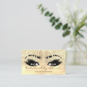 Makeup Eyebrow Lashes Glitter Drip Spark Faux Gold Visitekaartje (Staand voorkant)