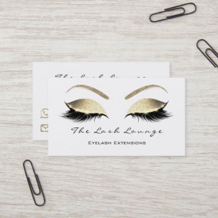 Makeup Eyebrow Lashes Glitter Gold White Black Visitekaartje
