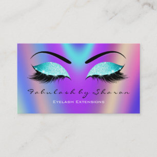 Makeup Eyebrow Lashes Glitter Ombre Paars Visitekaartje