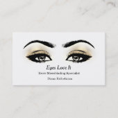 Makeup Eyebrow Lashes Gold White Beauty Visitekaartje (Voorkant)