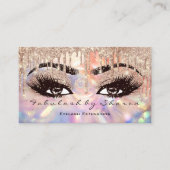 Makeup Eyebrow Lashes Wax Drip Roos Holograaf Visitekaartje (Voorkant)