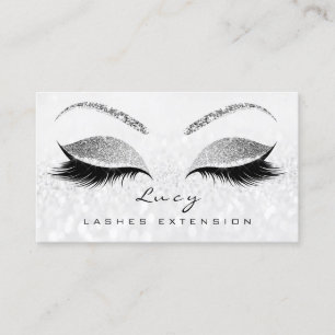 Makeup Eyebrow Name Lash Glitter Gray Silver Grey Visitekaartje
