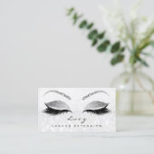 Makeup Eyebrow Name Lash Glitter Gray Silver Grey Visitekaartje (Staand voorkant)