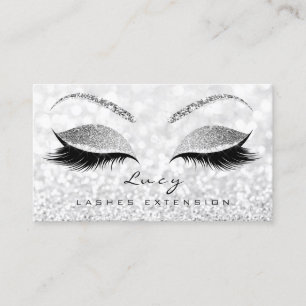 Makeup Eyebrow Name Lash Glitter Gray Silver Lucy Visitekaartje