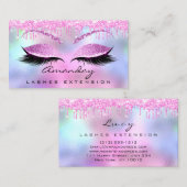 Makeup Eyebrow Name Lash Glitter Pink Fuchsia Visitekaartje (Voorkant / Achterkant)