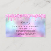 Makeup Eyebrow Name Lash Glitter Pink Fuchsia Visitekaartje (Achterkant)