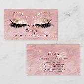 Makeup Eyebrow Name Lash Glitter Pink Marmer Visitekaartje (Voorkant / Achterkant)