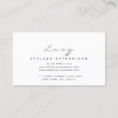 Makeup Eyebrow Name Lashes Glitter Gray Silver Log Visitekaartje (Achterkant)