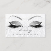 Makeup Eyebrow Name Lashes Glitter Gray Silver Visitekaartje (Voorkant)