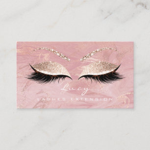 Makeup Eyebrow White Lash Glitter Pink Marmer Visitekaartje