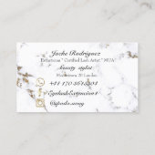 Makeup Eyebrows Lash Gold Marble White Social Visitekaartje (Achterkant)
