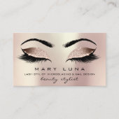 Makeup Eyebrows Lash Roos Gold Pink Blush Glitter Visitekaartje (Voorkant)