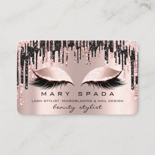 Makeup Eyebrows Lashes Black Drift Spark Nails Visitekaartje (Voorkant)