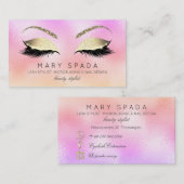 Makeup Eyebrows Lashes Glitter Diamond Gold Pink Visitekaartje (Voorkant / Achterkant)