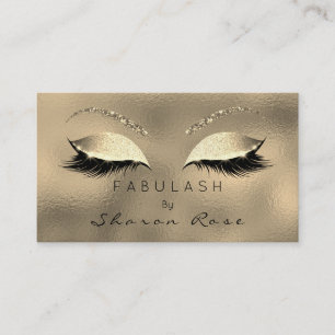 Makeup Eyebrows Lashes Glitter Diamond Gold Visitekaartje
