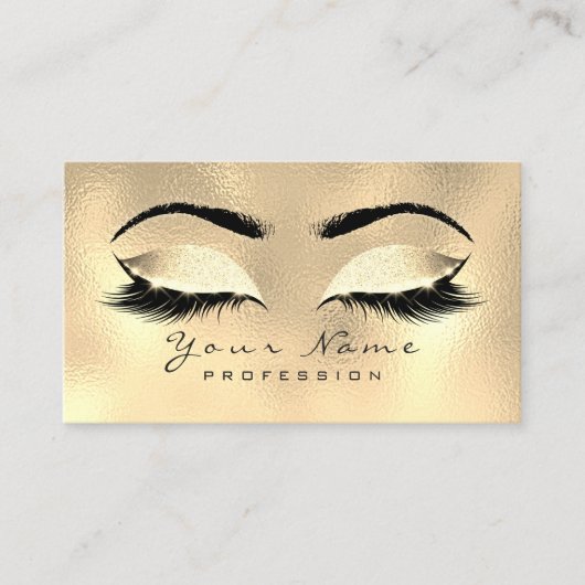 Makeup Eyebrows Lashes Glitter Metallic Lux Gold Visitekaartje (Voorkant)